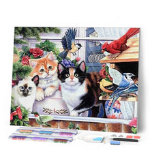 Laden Sie das Bild in den Galerie-Viewer, Diamond Painting | Diamond Painting - Cats and Birds | animals birds cats Diamond Painting Animals | FiguredArt