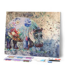 Laden Sie das Bild in den Galerie-Viewer, Diamond Painting | Diamond Painting - Hippo Flowers | animals Diamond Painting Animals Diamond Painting Flowers flowers | FiguredArt