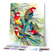 Laden Sie das Bild in den Galerie-Viewer, Diamond Painting | Diamond Painting - Parrots on Branch | animals birds Diamond Painting Animals parrots | FiguredArt