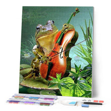 Laden Sie das Bild in den Galerie-Viewer, Diamond Painting | Diamond Painting - Frog and Violin | animals Diamond Painting Animals frogs | FiguredArt