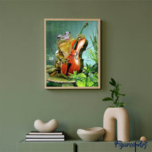 Laden Sie das Bild in den Galerie-Viewer, Diamond Painting | Diamond Painting - Frog and Violin | animals Diamond Painting Animals frogs | FiguredArt