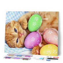 Laden Sie das Bild in den Galerie-Viewer, Diamond Painting | Diamond Painting - Cat and Eggs | animals cats Diamond Painting Animals | FiguredArt