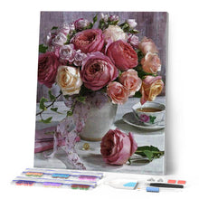 Laden Sie das Bild in den Galerie-Viewer, Diamond Painting – Rosenstrauß – 40 x 50 cm auf Keilrahmen gespannt | Figured'Art