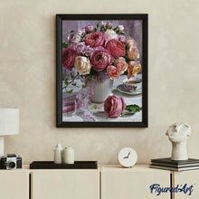Laden Sie das Bild in den Galerie-Viewer, Diamond Painting – Rosenstrauß – 40 x 50 cm auf Keilrahmen gespannt | Figured'Art