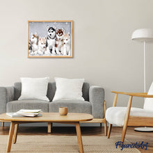 Laden Sie das Bild in den Galerie-Viewer, Diamond Painting | Diamond Painting - Little Wolves | animals Diamond Painting Animals rabbits wolves | FiguredArt
