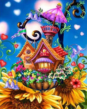 Laden Sie das Bild in den Galerie-Viewer, Diamond Painting, Schloss auf Sonnenblumen