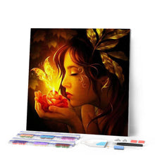 Laden Sie das Bild in den Galerie-Viewer, Diamond Painting | Diamond Painting - Woman and Butterfly | animals butterflies Diamond Painting Animals Diamond Painting Romance romance |