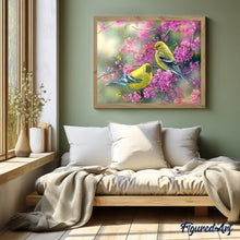 Laden Sie das Bild in den Galerie-Viewer, Diamond Painting | Diamond Painting - Flowering branch on Birds | animals birds Diamond Painting Animals | FiguredArt