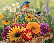 Laden Sie das Bild in den Galerie-Viewer, Diamond Painting, Blumen und Vögel auf dem Korb