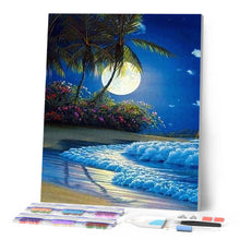 Laden Sie das Bild in den Galerie-Viewer, Diamond Painting | Diamond Painting - Full beachfront Moon | Diamond Painting Romance romance | FiguredArt