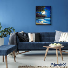 Laden Sie das Bild in den Galerie-Viewer, Diamond Painting | Diamond Painting - Full beachfront Moon | Diamond Painting Romance romance | FiguredArt