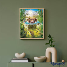 Laden Sie das Bild in den Galerie-Viewer, Diamond Painting | Diamond Painting - Dog in the stream | animals Diamond Painting Animals dogs | FiguredArt