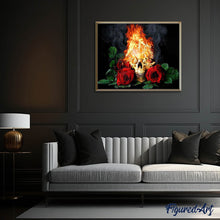 Laden Sie das Bild in den Galerie-Viewer, Diamond Painting | Diamond Painting - Fire Skull and Roses | Diamond Painting Flowers flowers | FiguredArt
