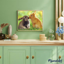 Laden Sie das Bild in den Galerie-Viewer, Diamond Painting | Diamond Painting - Rabbits Couple | animals Diamond Painting Animals rabbits | FiguredArt