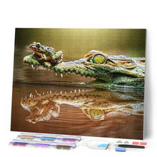 Laden Sie das Bild in den Galerie-Viewer, Diamond Painting | Diamond Painting - Frog and Crocodile | animals Diamond Painting Animals frogs | FiguredArt