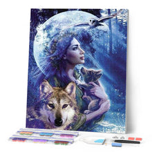 Laden Sie das Bild in den Galerie-Viewer, Diamond Painting | Diamond Painting - Women and Wolf | animals Diamond Painting Animals rabbits wolves | FiguredArt