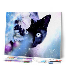 Laden Sie das Bild in den Galerie-Viewer, Diamond Painting | Diamond Painting - Cat and Flower | animals cats Diamond Painting Animals | FiguredArt