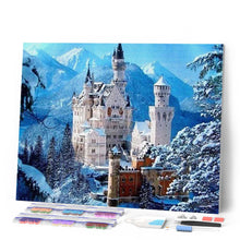 Laden Sie das Bild in den Galerie-Viewer, Diamond Painting | Diamond Painting - Castle in Snowy Mountain | castles Diamond Painting Landscapes landscapes mountains | FiguredArt