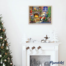 Laden Sie das Bild in den Galerie-Viewer, Diamond Painting | Diamond Painting - Santa Claus beside the fireplace | christmas Diamond Painting Religion religion | FiguredArt