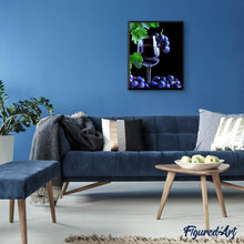 Laden Sie das Bild in den Galerie-Viewer, Diamond Painting | Diamond Painting - Bunch of grapes and wine | Diamond Painting kitchen kitchen | FiguredArt