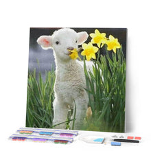 Laden Sie das Bild in den Galerie-Viewer, Diamond Painting | Diamond Painting - Sheep and Flowers | animals Diamond Painting Animals flowers | FiguredArt