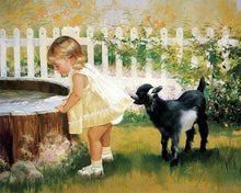 Laden Sie das Bild in den Galerie-Viewer, Diamond Painting, Kleines Mädchen und Hund