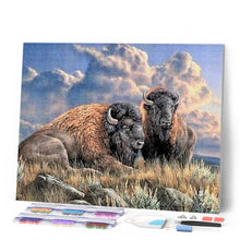 Laden Sie das Bild in den Galerie-Viewer, Diamond Painting | Diamond Painting - Bison | animals bisons and yaks Diamond Painting Animals | FiguredArt