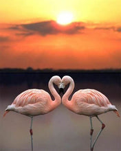 Laden Sie das Bild in den Galerie-Viewer, Diamond Painting, Flamingopaar