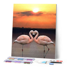 Laden Sie das Bild in den Galerie-Viewer, Diamond Painting | Diamond Painting - Love Flamingos | animals Diamond Painting Animals flamingos | FiguredArt