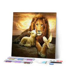 Laden Sie das Bild in den Galerie-Viewer, Diamond Painting | Diamond Painting - Lion sheep and Bird | animals birds Diamond Painting Animals lions | FiguredArt