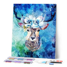 Laden Sie das Bild in den Galerie-Viewer, Diamond Painting | Diamond Painting - Deer Flowers | animals Diamond Painting Animals Diamond Painting Flowers flowers | FiguredArt