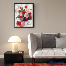 Laden Sie das Bild in den Galerie-Viewer, Diamond Painting – Schöner Rosenstrauß – 40 x 50 cm auf Keilrahmen gespannt | Figured'Art