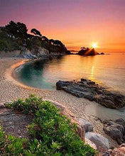 Laden Sie das Bild in den Galerie-Viewer, Diamond Painting, Strand und Sonnenuntergang