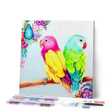 Laden Sie das Bild in den Galerie-Viewer, Diamond Painting | Diamond Painting - Colorful Parakeets | animals Diamond Painting Animals | FiguredArt