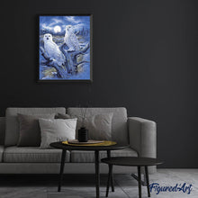 Laden Sie das Bild in den Galerie-Viewer, Diamond Painting | Diamond Painting - Owls and Moon | animals Diamond Painting Animals owls | FiguredArt