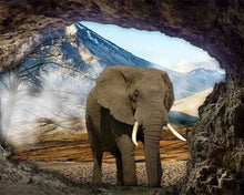 Laden Sie das Bild in den Galerie-Viewer, Diamond Painting, Sicht auf Elefanten