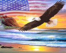 Laden Sie das Bild in den Galerie-Viewer, Diamond Painting, Adler USA Flagge