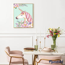 Laden Sie das Bild in den Galerie-Viewer, Diamond Painting – Einhorn – 40 x 50 cm auf Keilrahmen gespannt | Figured'Art