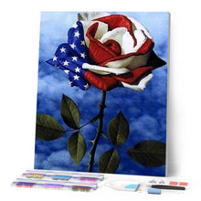 Laden Sie das Bild in den Galerie-Viewer, Diamond Painting | Diamond Painting - Pink American flag | Diamond Painting Flowers flowers | FiguredArt