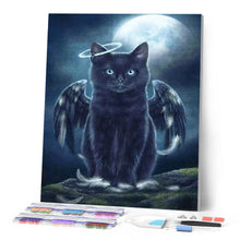 Laden Sie das Bild in den Galerie-Viewer, Diamond Painting | Diamond Painting - Black Cat Angel | animals cats Diamond Painting Animals | FiguredArt