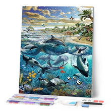 Laden Sie das Bild in den Galerie-Viewer, Diamond Painting | Diamond Painting - Fish and Dolphins | animals Diamond Painting Animals dolphins fish | FiguredArt
