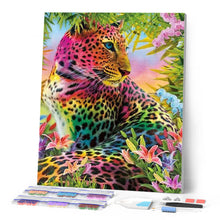 Laden Sie das Bild in den Galerie-Viewer, Diamond Painting | Diamond Painting - Colorful Leopard | animals Diamond Painting Animals leopards | FiguredArt