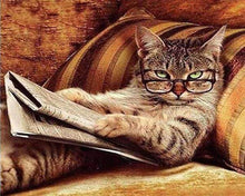 Laden Sie das Bild in den Galerie-Viewer, Diamond Painting – Lesende Katze