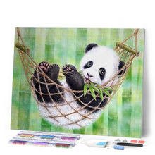 Laden Sie das Bild in den Galerie-Viewer, Diamond Painting | Diamond Painting - Baby Panda in its hammock | animals Diamond Painting Animals pandas | FiguredArt