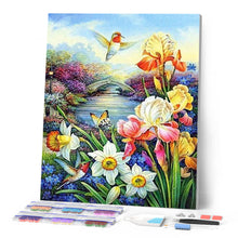 Laden Sie das Bild in den Galerie-Viewer, Diamond Painting | Diamond Painting - Hummingbird near the River | animals Diamond Painting Animals Diamond Painting Flowers flowers |