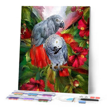 Laden Sie das Bild in den Galerie-Viewer, Diamond Painting | Diamond Painting - Red and Gray Parrots | animals birds Diamond Painting Animals parrots | FiguredArt