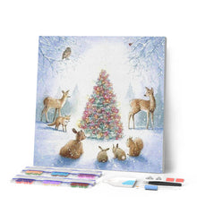 Laden Sie das Bild in den Galerie-Viewer, Diamond Painting | Diamond Painting - Around the Christmas Tree | animals christmas Diamond Painting Animals | FiguredArt