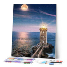 Laden Sie das Bild in den Galerie-Viewer, Diamond Painting | Diamond Painting - Lighthouse Night | Diamond Painting Landscapes landscapes | FiguredArt