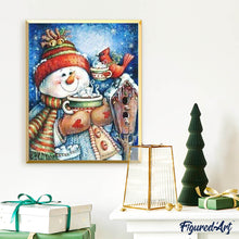 Laden Sie das Bild in den Galerie-Viewer, Diamond Painting | Diamond Painting - Snowman and Hot Chocolate | Diamond Painting Landscapes landscapes winter | FiguredArt