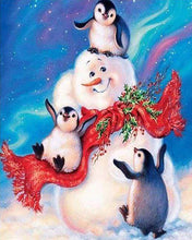 Laden Sie das Bild in den Galerie-Viewer, Diamond Painting, Schneemann und Pinguine